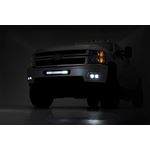 Chevrolet LED Fog Light Kit Black Series w/Amber DRL 11-14 Silverado 2500/3500HD Rough Country 2