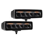 Blackout Combo Series Lights - Pair of Sixline Spot Lights With Amber Accent (750600622SBS) 2