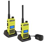 2 PACK - GMR2 Handheld GMRS FRS Radio pair - By Rugged Radios - High Visibility Safety Yellow 2