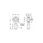 JMXL14T Teflon Male Left Hand Rod End 8750 Bore x 7814 Thread 2