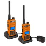 2 PACK - GMR2 Handheld GMRS FRS Radio pair - By Rugged Radios - Safety Orange 2