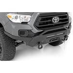 Front Bumper High Clearance Hybrid Winch Mount Only and 20 Inch DRL LED Light Bar 16-22 Toyota Tacom