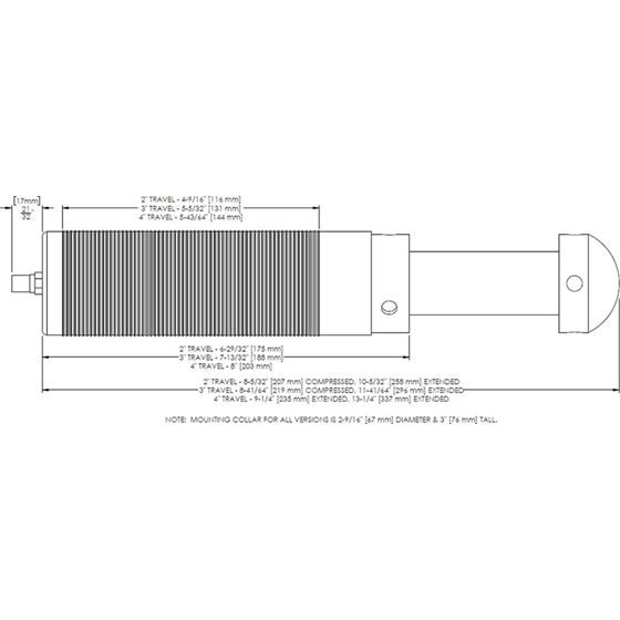 Performance 2.0 Inch Smooth Body Pin Top Bump Stops - 4 Inch Stroke (TGI-310804) 4