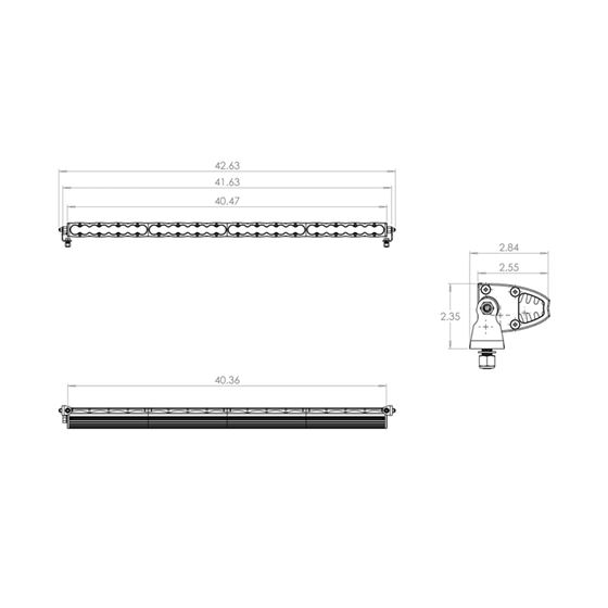 40 Inch LED Light Bar Amber Wide Driving Pattern S8 Series 2