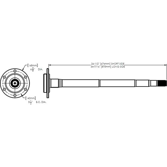 Longfield Chromoly FJ80 Land Cruiser Semi-Float Rear Axle Shafts - Pair (304394-1-KIT)2