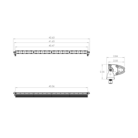 40 Inch LED Light Bar Amber Driving Combo Pattern S8 Series 2