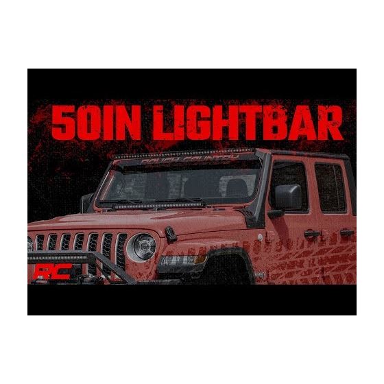 Jeep 50Inch Straight LED Light Bar Upper Windshield Kit 2