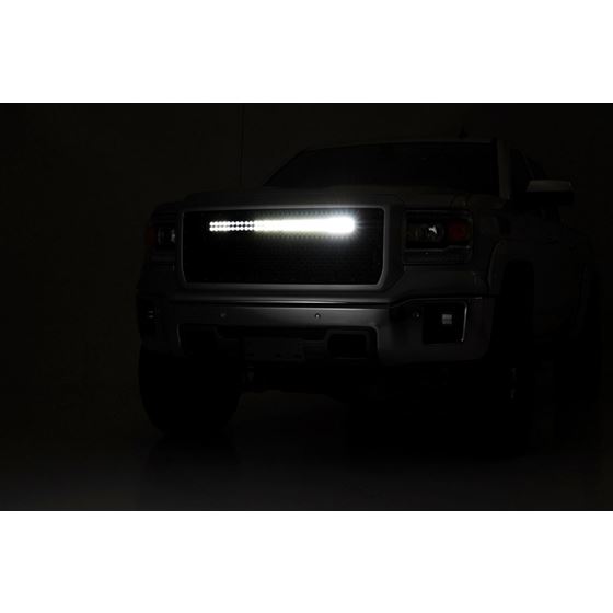 Mesh Grille 30" Dual Row LED Black GMC Sierra 1500 2WD/4WD (2014-2015) (70190) 4