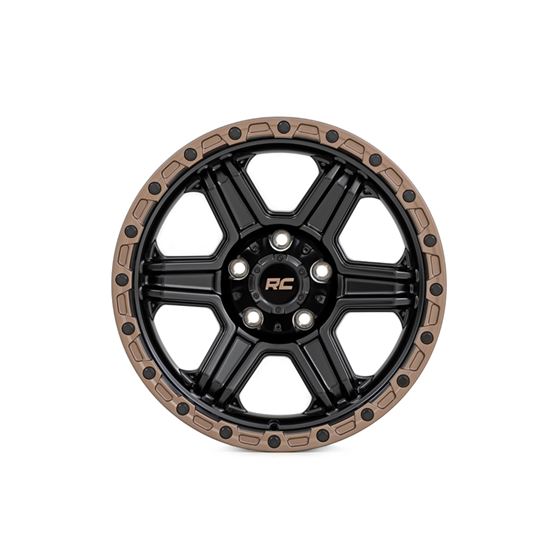 79 Series Wheel One-Piece Semi Gloss Black w/Bronze Ring 17x8.5 5x5.0 0mm (79170918) 2