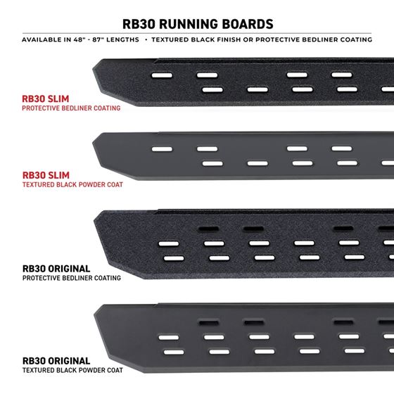 RB30 Slim Line Running Boards with Bracket Kit - Double Cab Only (69643580SPC) 2