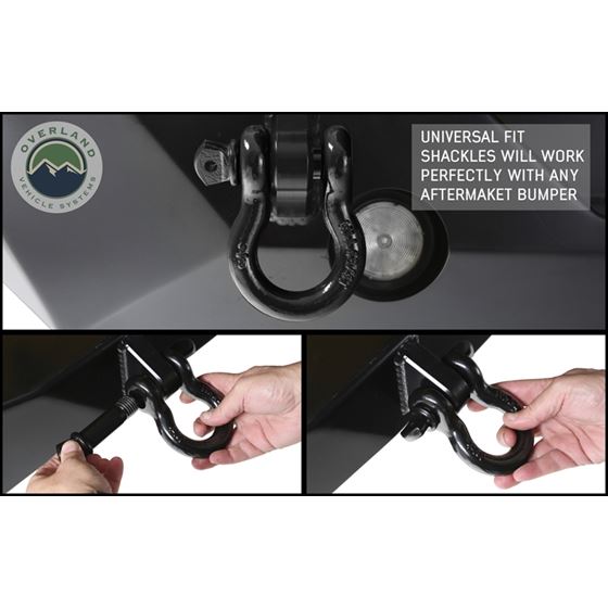 Recovery Shackle 3/4" 4.75 Ton Black - Sold In Pairs 4