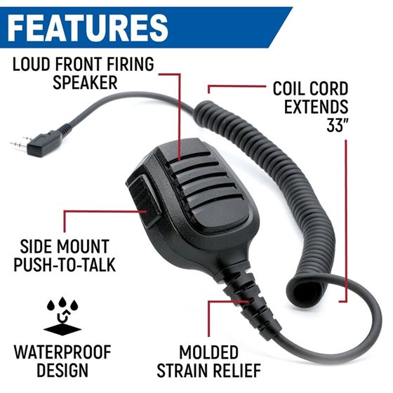Hand Speaker Mic Waterproof for Handheld Radios 2