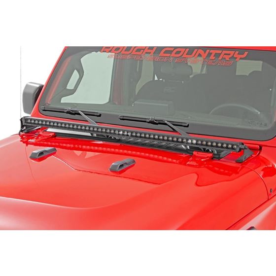 LED Light Kit Cowl Mount 50" Black Single Row Jeep Gladiator JT/Wrangler JL (18-24) (70057) 2