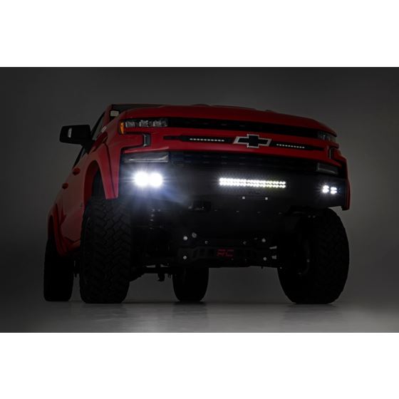 High Clearance Front Bumper LED Lights and Skid Plate Chevy Silverado 1500 (19-22) (10757A) 2