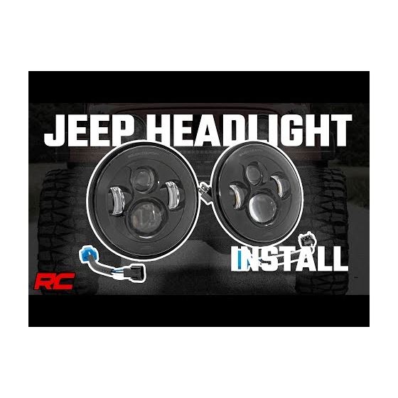 Headlights DRL Halo LED 7 Inch 97-06 Jeep Wrangler TJ 4WD (RCH5400) 2