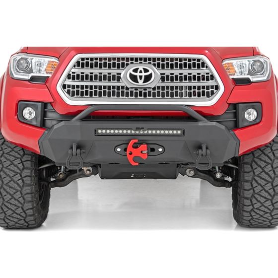Front Bumper Hybrid with 9500-Lb Pro Series Winch Black Series with White DRL LED Light Bar 16-22 To