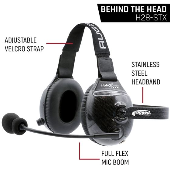 AlphaBass Carbon Fiber Headset for STEREO and OFFROAD Intercoms Over The Head 2