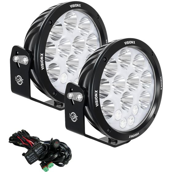Pair Of 87 Cannon Adventure Halo 14 Led Light Mixed Beam Including Harness 2