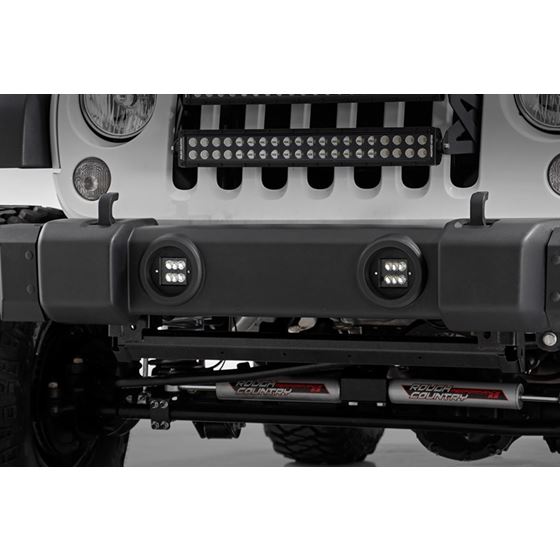 LED Light Kit Fog Mount 2" Black Pair Jeep Wrangler JK/Wrangler Unlimited (10-18) (70630) 2