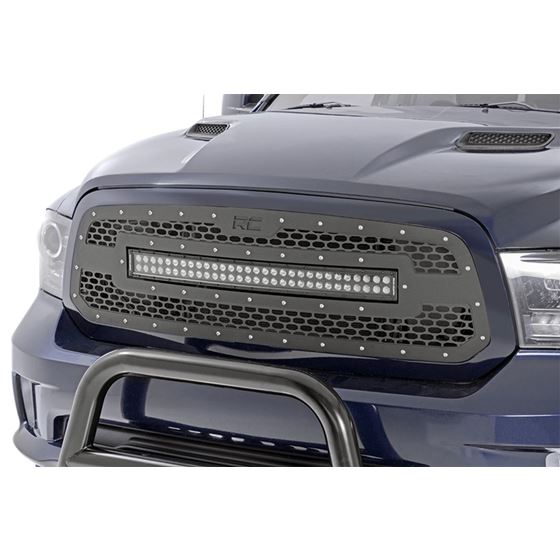 Mesh Grille 30" Dual Row LED Black White DRL Ram 1500 (13-18 and Classic) (70199DRL) 2