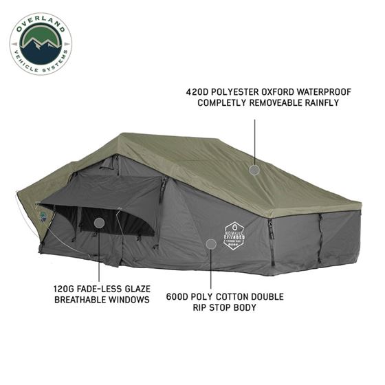 N4E Nomadic 4 Extended Roof Top Tent Gray Body Green Rainfly  2