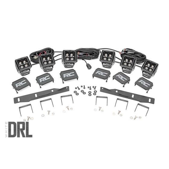 LED Light Kit Fog Mount Triple 2" Black Pair White DRL Ford Raptor (17-20) (70700DRL) 2