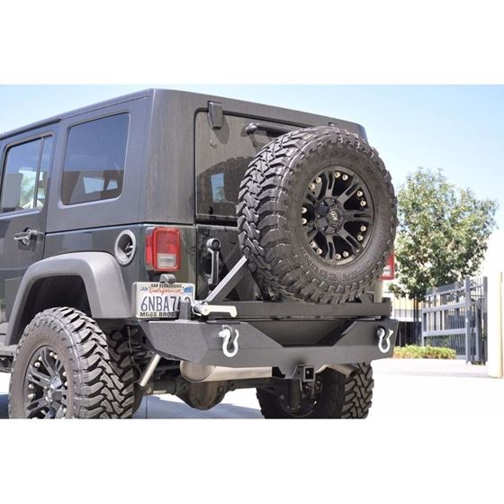 Jeep JK Rear Bumper W Tire Carrier 078 Wrangler JK Aluminum Handle Black 4