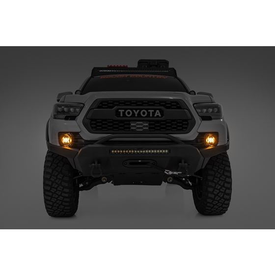 LED Fog Light Kit 3.5 Inch Round Black Series Amber DRL Toyota Tacoma (16-23) (71095) 2