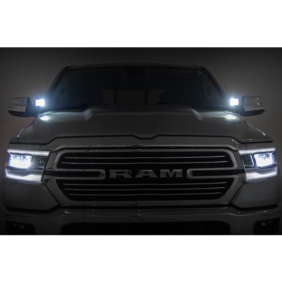 LED Light Kit Ditch Mount 2" Black Pair Spot Ram 1500 2WD/4WD (19-25) (82290) 4