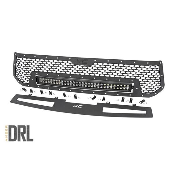 Toyota Mesh Grille w30 Inch Dual Row Black Series LED wAmber DRL 1417 Tundra 2
