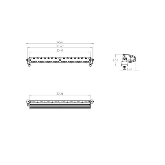 20 Inch LED Light Bar Single Straight Spot Pattern S8 Series 2