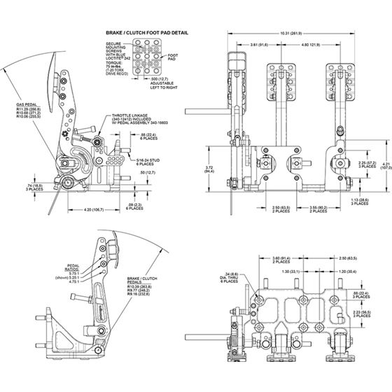 Brake / Clutch and Throttle Pedal-Adj Ratio 2