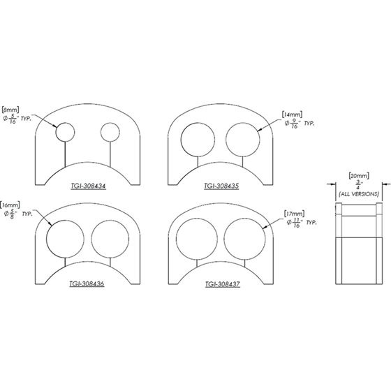 Polyurethane Line Clamp Set - 11/16-inch 2