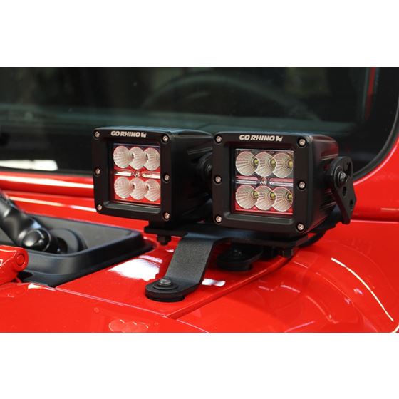 JLU & JT Windshield Cowl Mount for 3" X 3" Dual Cubes