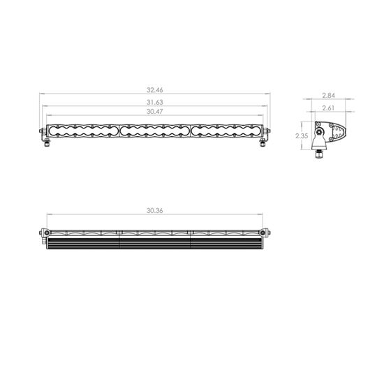 30 Inch LED Light Bar Amber Driving Combo Pattern S8 Series 2