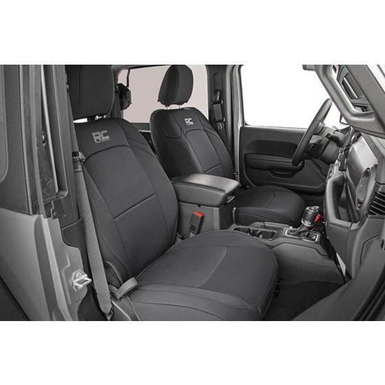 Jeep Neoprene Seat Cover Set Black 1820 Wrangler JL Unlimited wRear Center Armrest 4