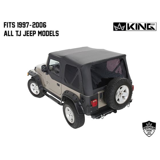 Replacement Soft Top Without Upper Doors  Black Diamond  TJ 2
