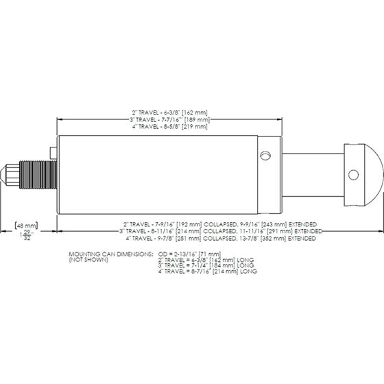 Performance 2.5 Inch Smooth Body Pin Top Bump Stop - 3 Inch Stroke (TGI-310809) 4