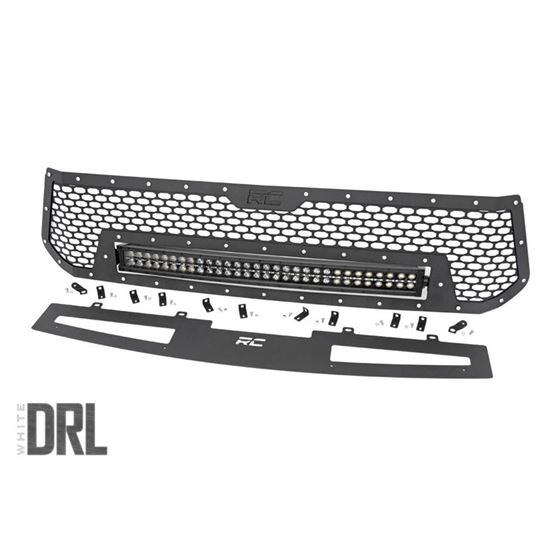 Toyota Mesh Grille w30 Inch Dual Row Black Series LED wCool White DRL 1417 Tundra 2
