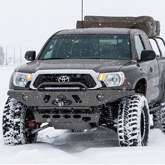 0515 Toyota Tacoma APEX Aluminum Front Bumper with LED Hoop Black Powdercoat 2