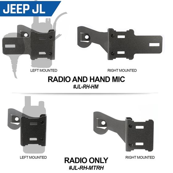 Handheld Radio Grab Bar Mount Fits R1 / V3 / GMR2 / RH-5R radios for JK - Radio/Hand Mic Mount 4