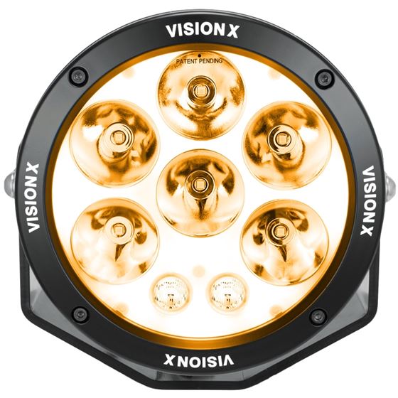 PAIR OF 6.7" CANNON ADV AMBER HALO 8 LED LIGHT MIXED BEAM INCLUDING HARNESS (1236217) 2