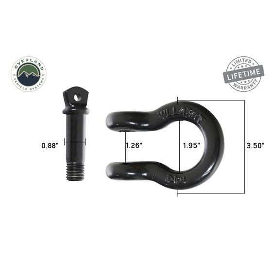 Recovery Shackle 3/4" 4.75 Ton Black - Sold In Pairs 2