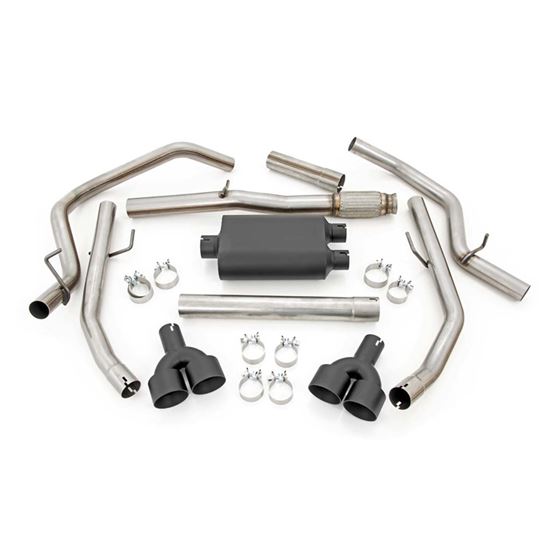Dual Cat-Back Exhaust System w/Black Tips 19-20 Silverado 1500 5.3 Liter Rough Country 2