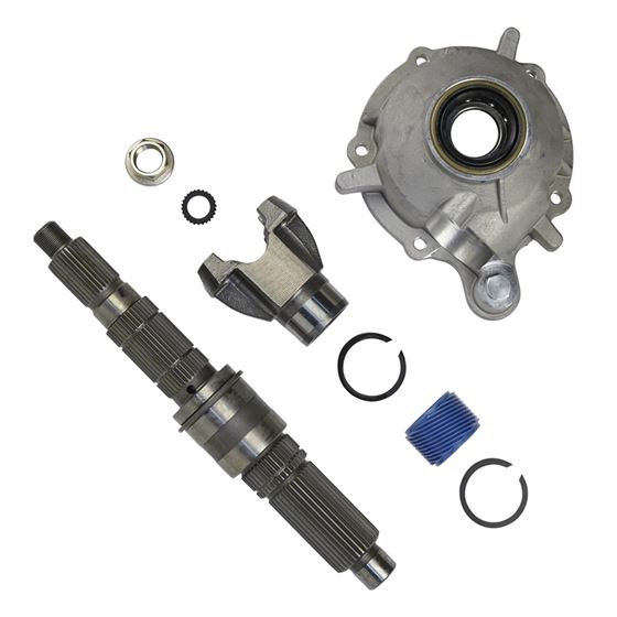 Slip Yoke Eliminator Kit Incl. Output Housing HD Main Shaft Rear Output Yoke Hardware (RE1811) 2