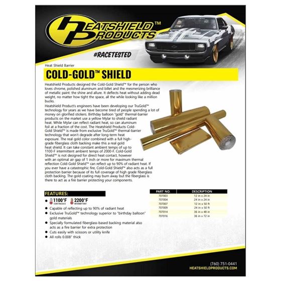 Cold Gold Heat Shield 36X72 2