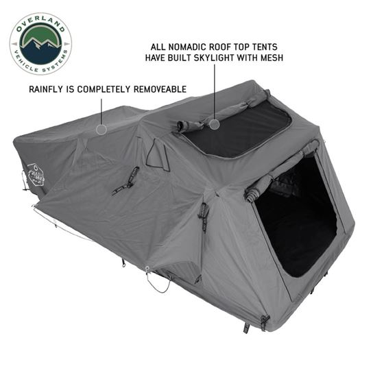 N2E Nomadic 2 Extended Roof Top Tent Gray Body Green Rainfly  4