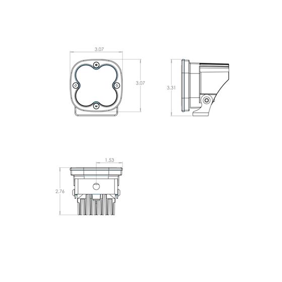 LED Light Pod Work/Scene Pattern Clear White Squadron Sport 2