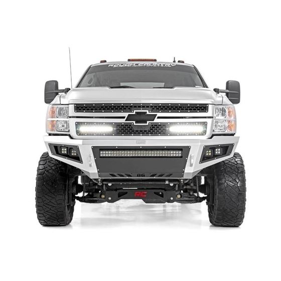 Mesh Grille w/Dual 12 Inch Black Series LEDs 11-14 Silverado HD Rough Country 2