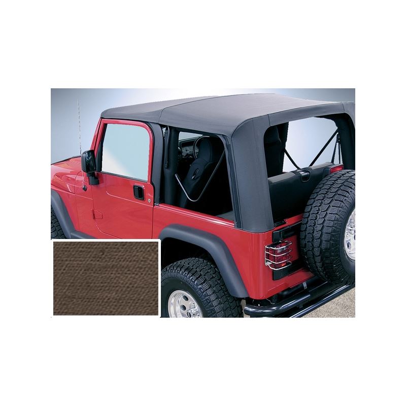 XHD Soft Top, Khaki, Clear Windows; 97-06 Jeep Wra